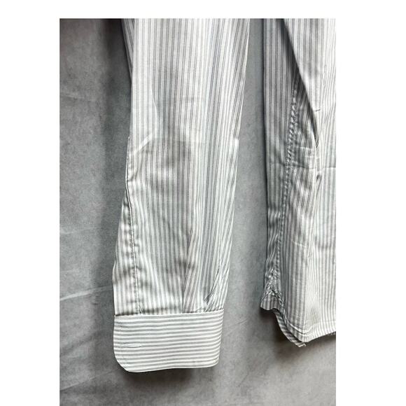 Psycho Bunny Double Pinstripe Single Needle White & Blue Button Up Shirt Size S - Picture 5 of 12
